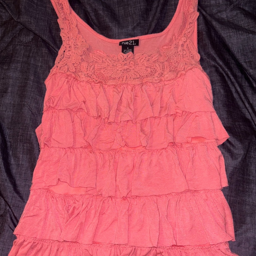 Rue21 Pink Lace Ruffle Women's Top